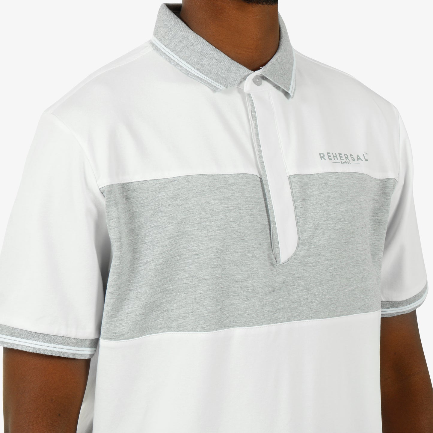 Hidden Button Curved Hem Polo Shirt