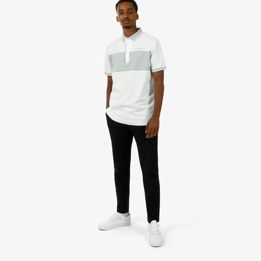 Hidden Button Curved Hem Polo Shirt