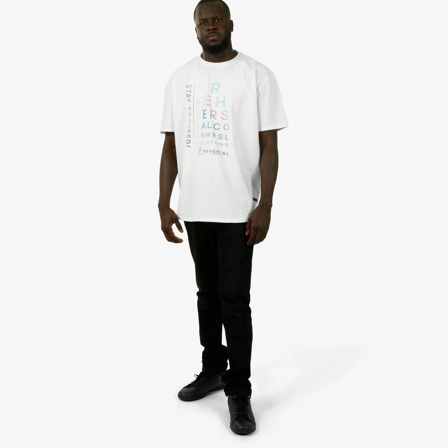 Stay Focused Curved Hem Pima Cotton T-shirt