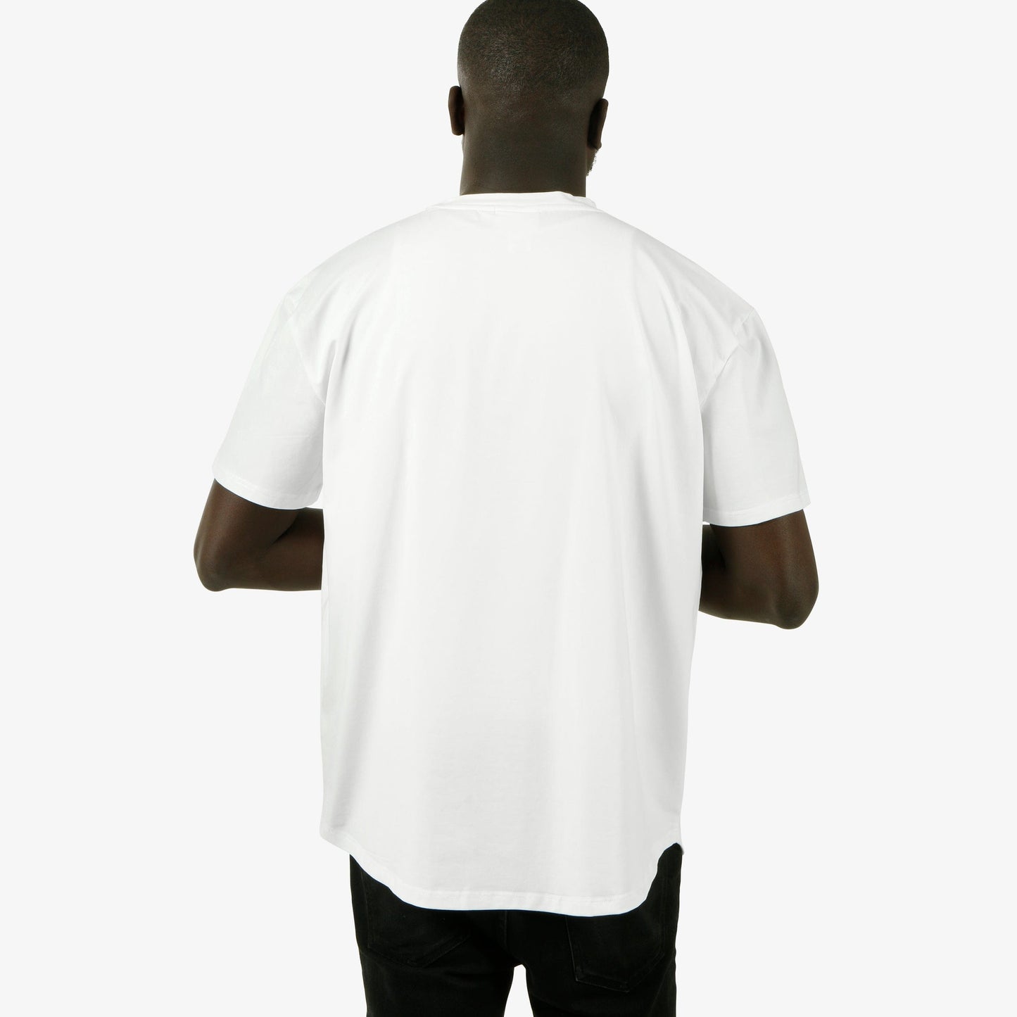 Stay Focused Curved Hem Pima Cotton T-shirt