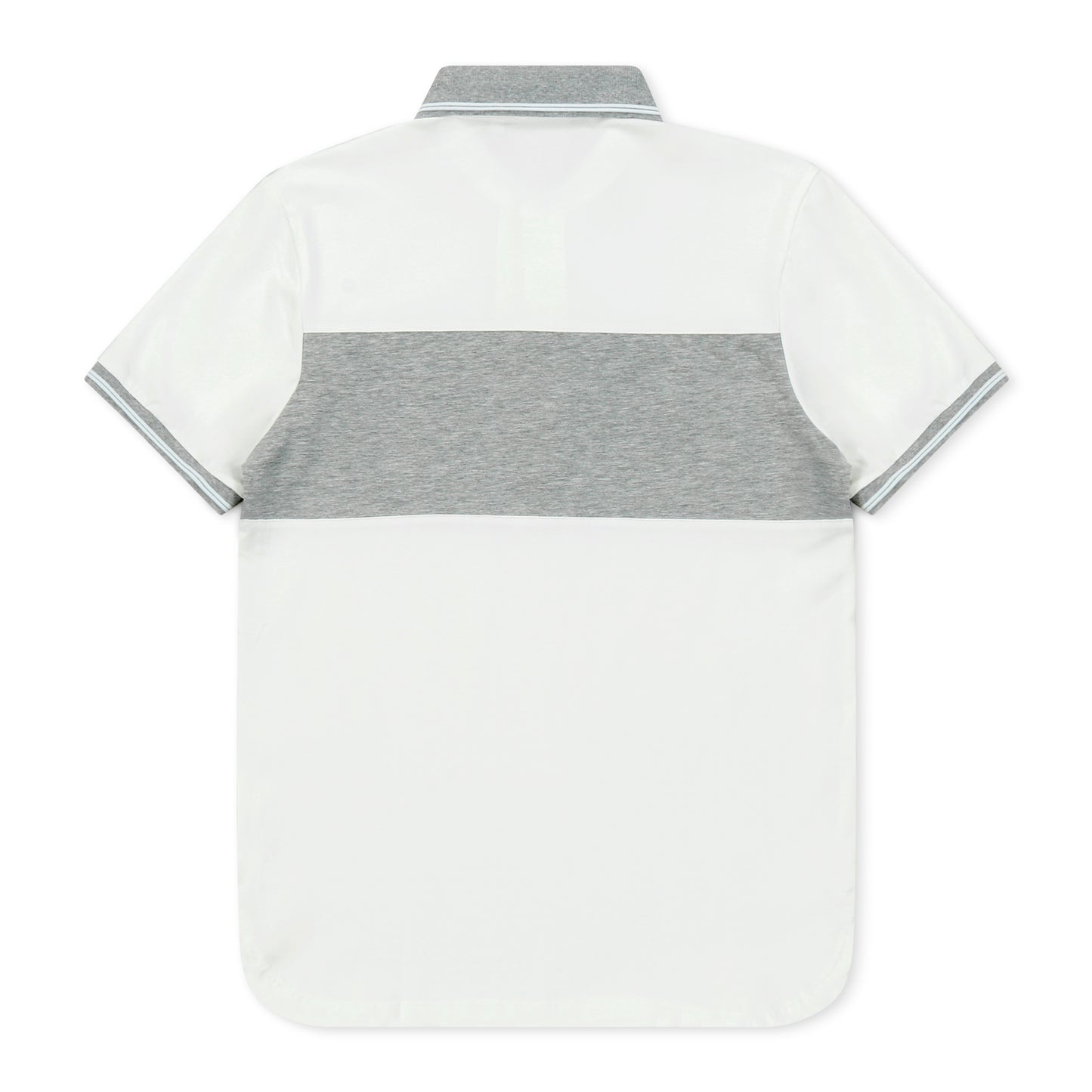 Hidden Button Curved Hem Polo Shirt