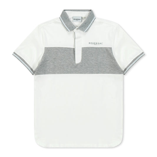 Hidden Button Curved Hem Polo Shirt